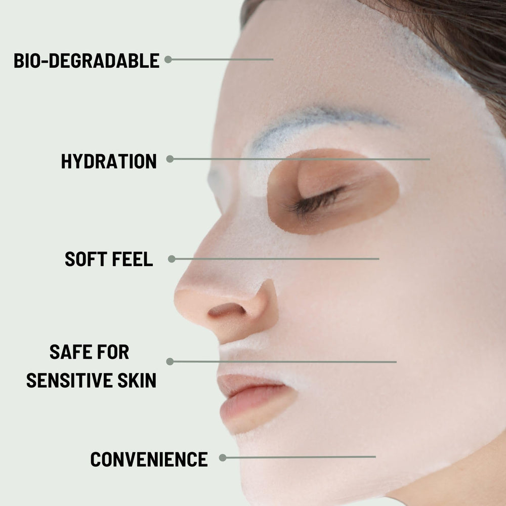 ORGAID mask worn on face illustrating comfortable adherence and glow