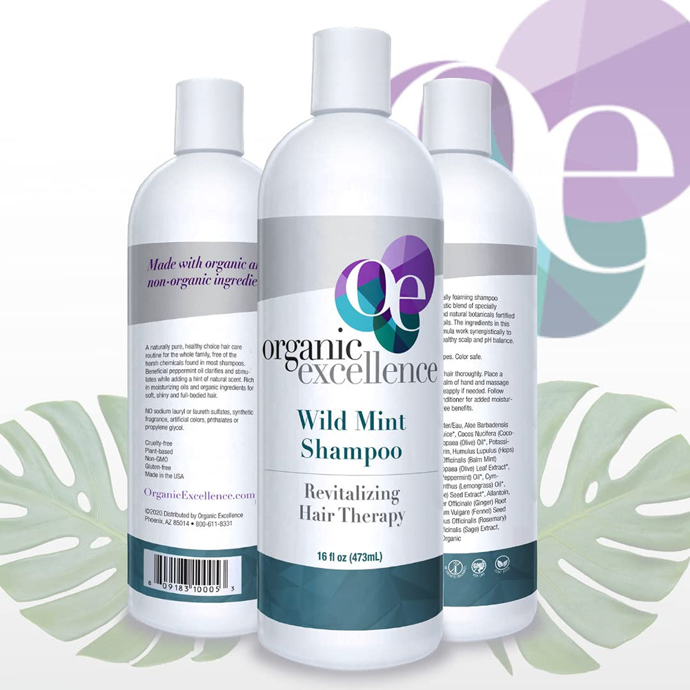 Organic Excellence back label with full ingredients list and benefit of transparent formulation