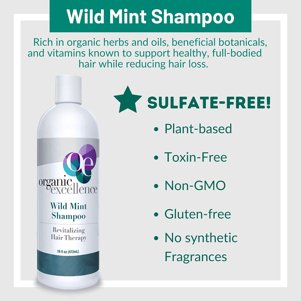 Organic Excellence shampoo foam texture on hand showing gentle lather and benefit of effective cleansing