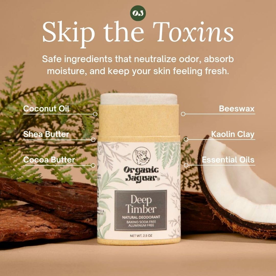 Organic Jaguar stick held in hand demonstrating compact 2 oz size, portable benefit