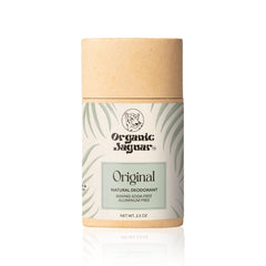 Organic Jaguar front view of deodorant stick showing label and compact size, travel-ready benefit