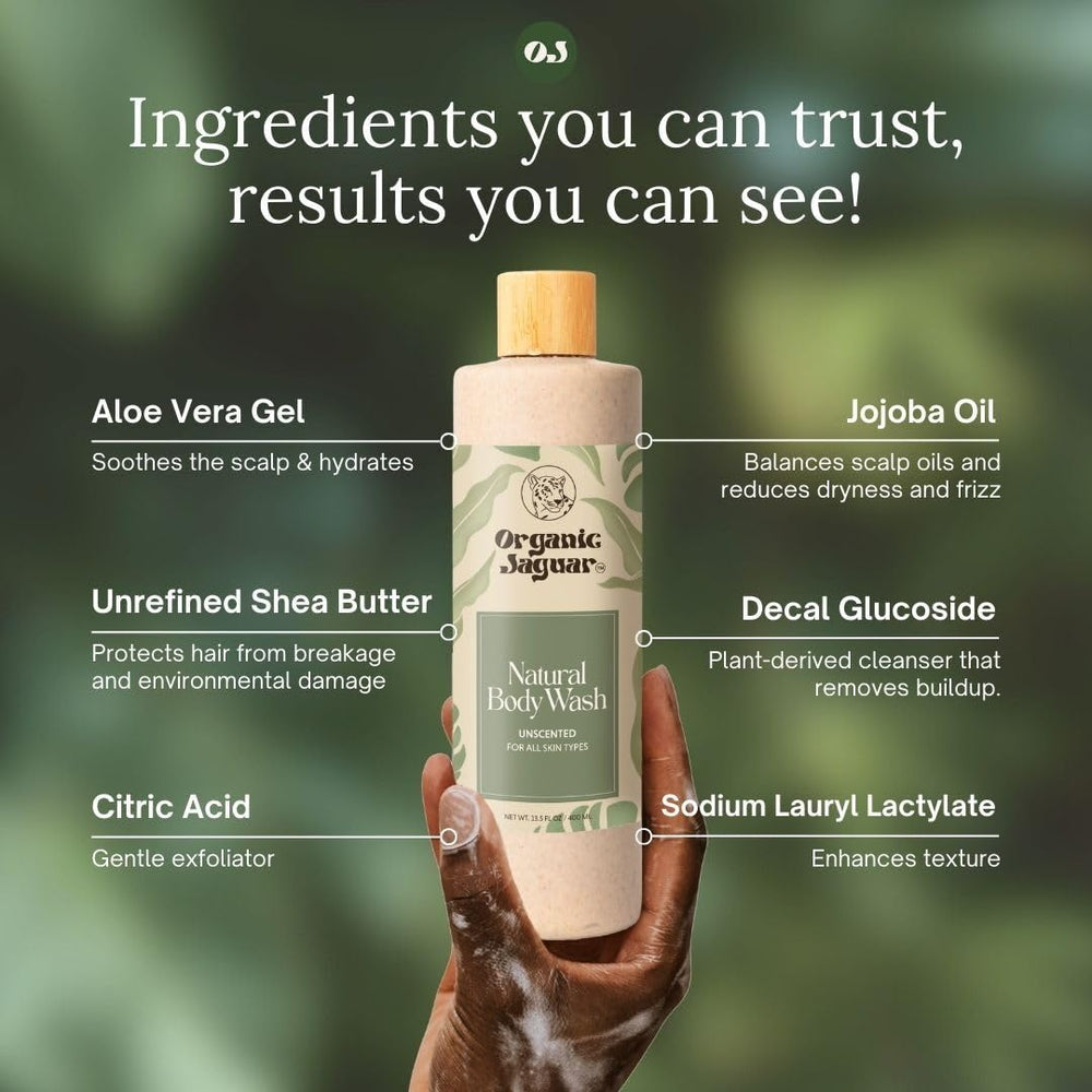 Organic Jaguar being used in shower showing gentle cleansing action