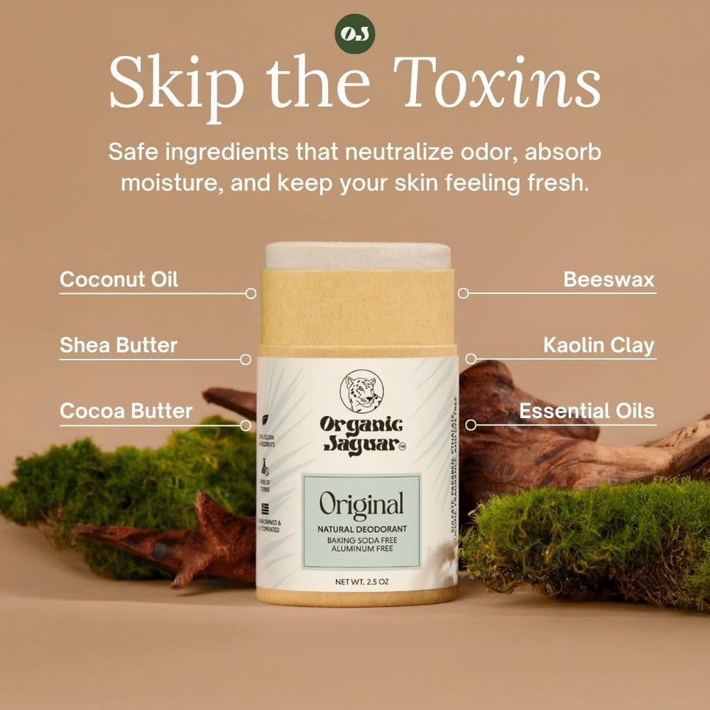 Organic Jaguar ingredients flatlay with coconut oil and shea butter highlighting natural formulation benefit