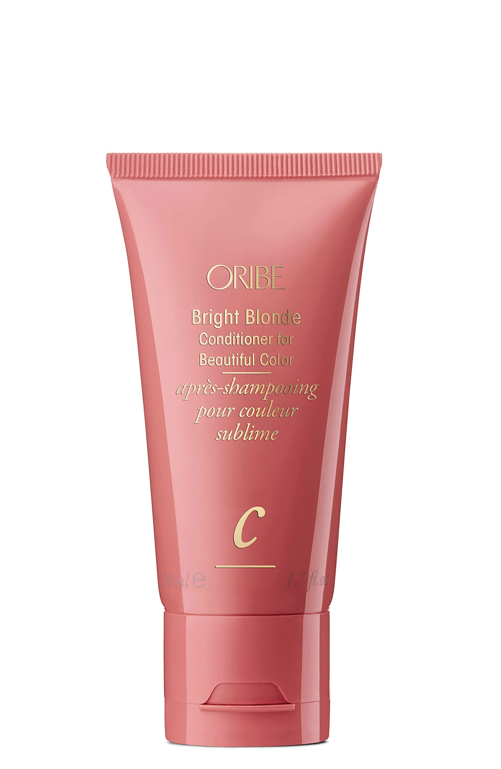 Oribe Bright Blonde Conditioner front packaging showing bottle and label, conveys premium tone correction benefit