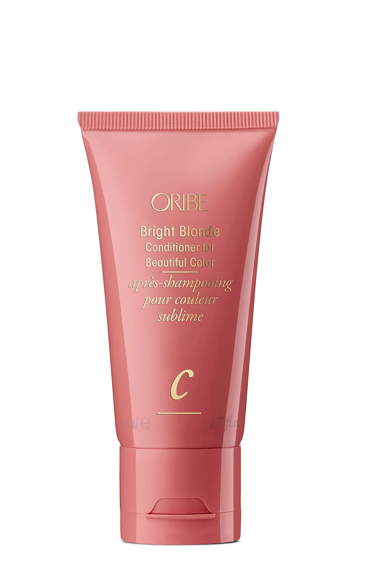 Oribe Bright Blonde Conditioner front packaging showing bottle and label, conveys premium tone correction benefit