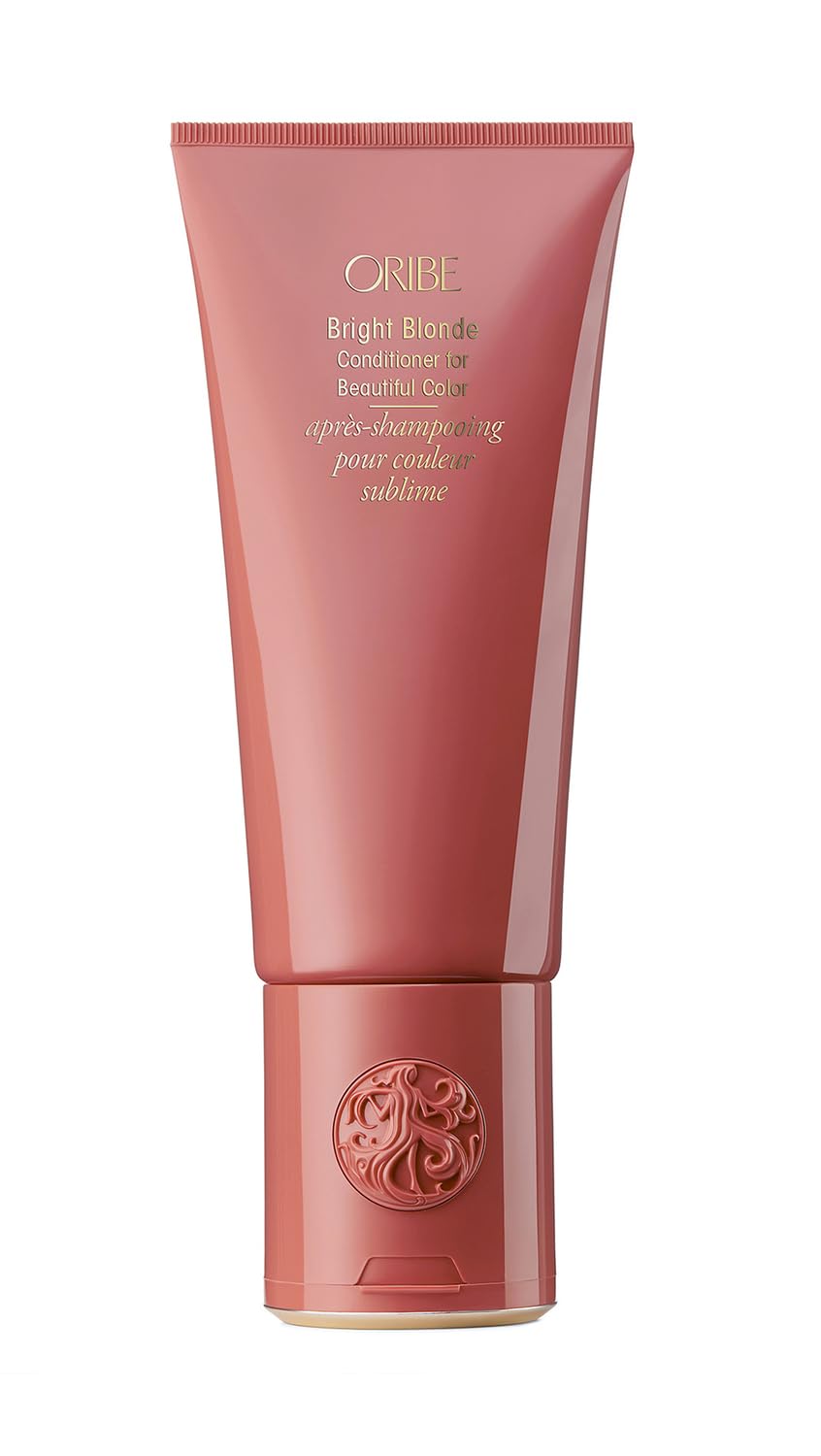 Oribe Bright Blonde conditioner front packaging showing 6.8oz bottle and elegant label that communicates luxury results
