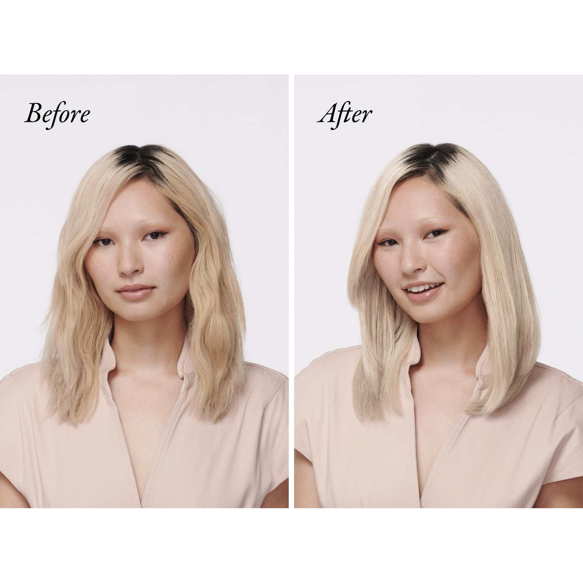 Oribe violet shampoo texture pouring to show toning color and consistency