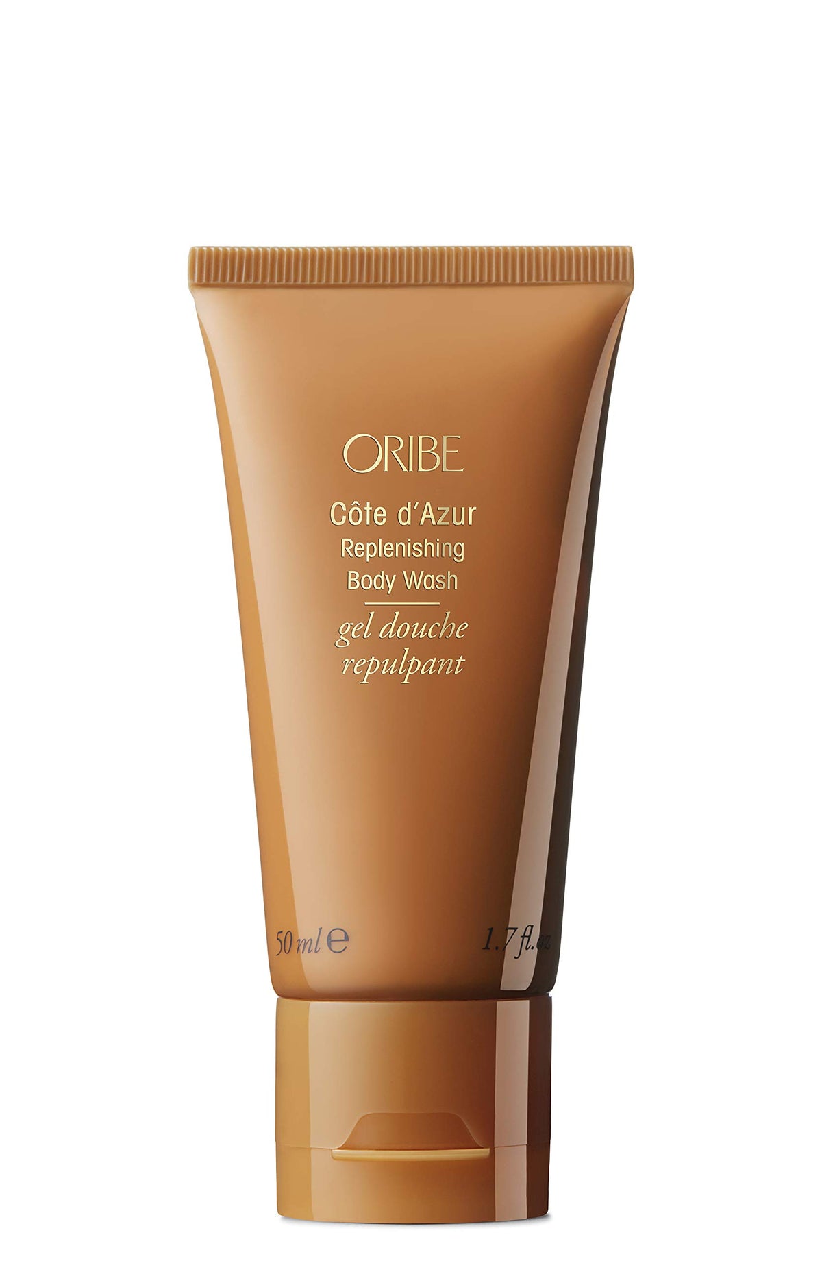 Oribe Côte d'Azur travel tube front view showing compact packaging and travel benefit