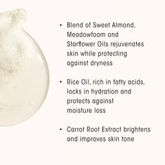 ORIBE pouch next to a 300 mL bottle illustrating scale and refill quantity benefit