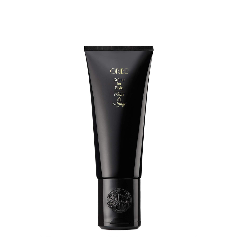 Oribe front jar showing packaging and elegant design for salon-quality styling
