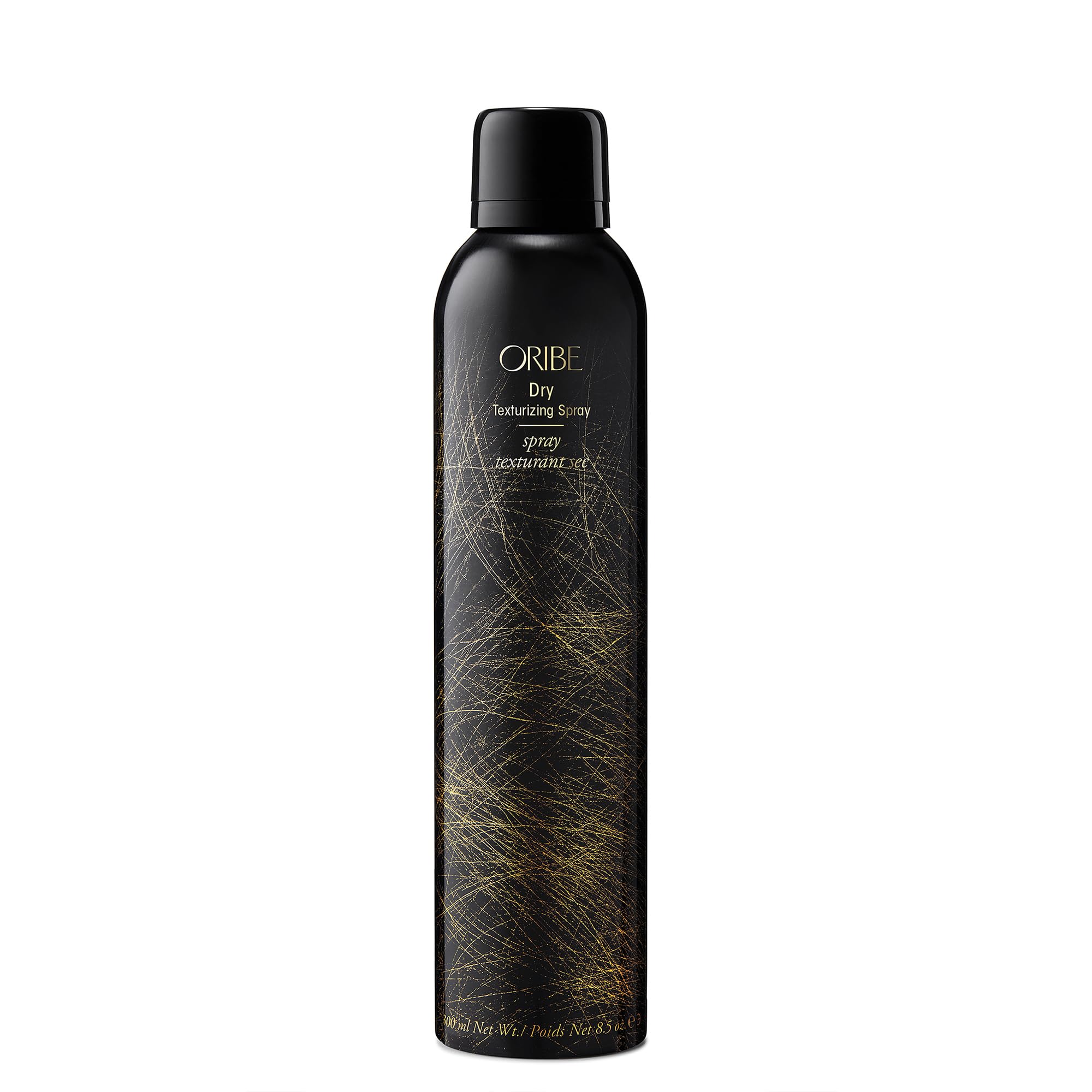Oribe dry texturizing spray front bottle shows elegant packaging and brand prestige