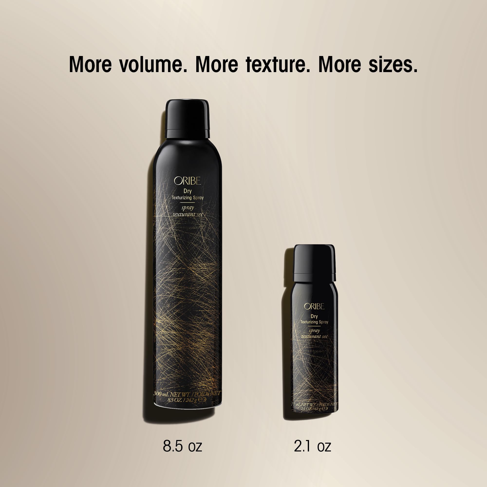 Oribe dry texturizing spray used on model hair shows glamorous tousled finish
