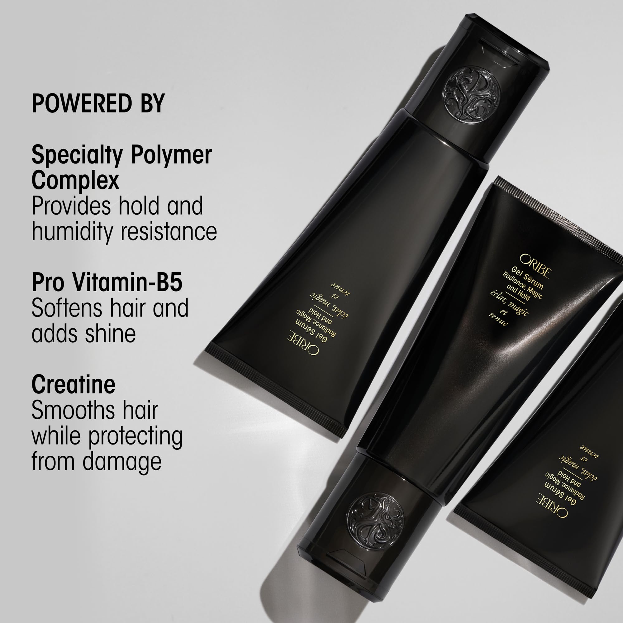Oribe gel serum results after blowout with visible shine and frizz control benefit