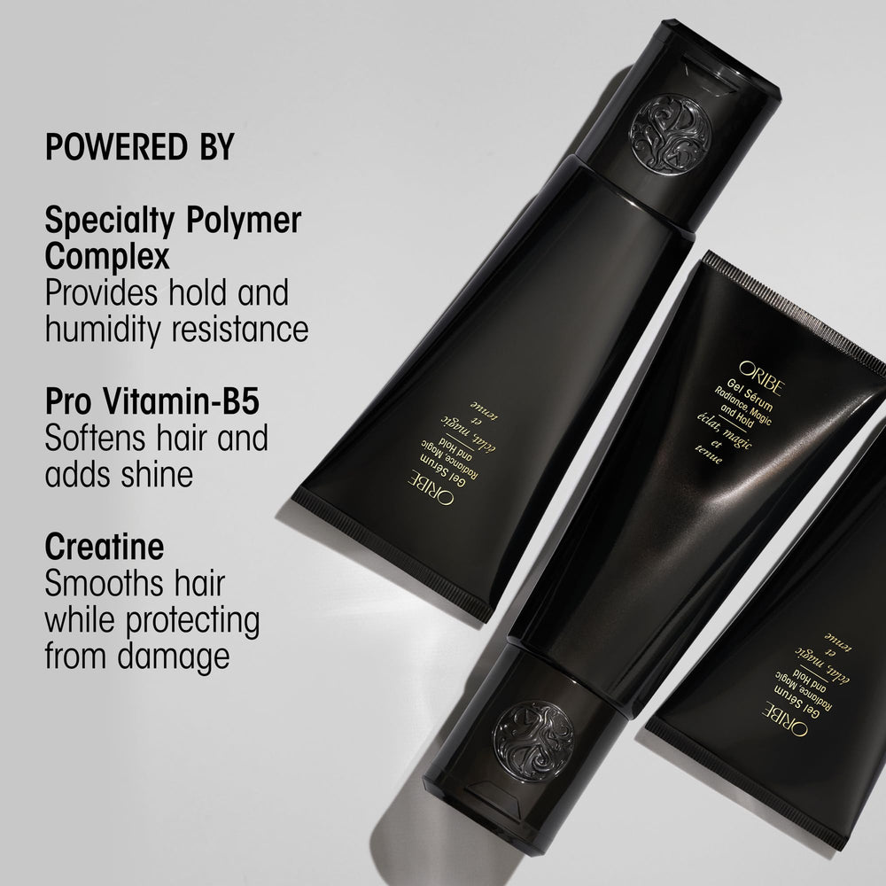 Oribe gel serum results after blowout with visible shine and frizz control benefit