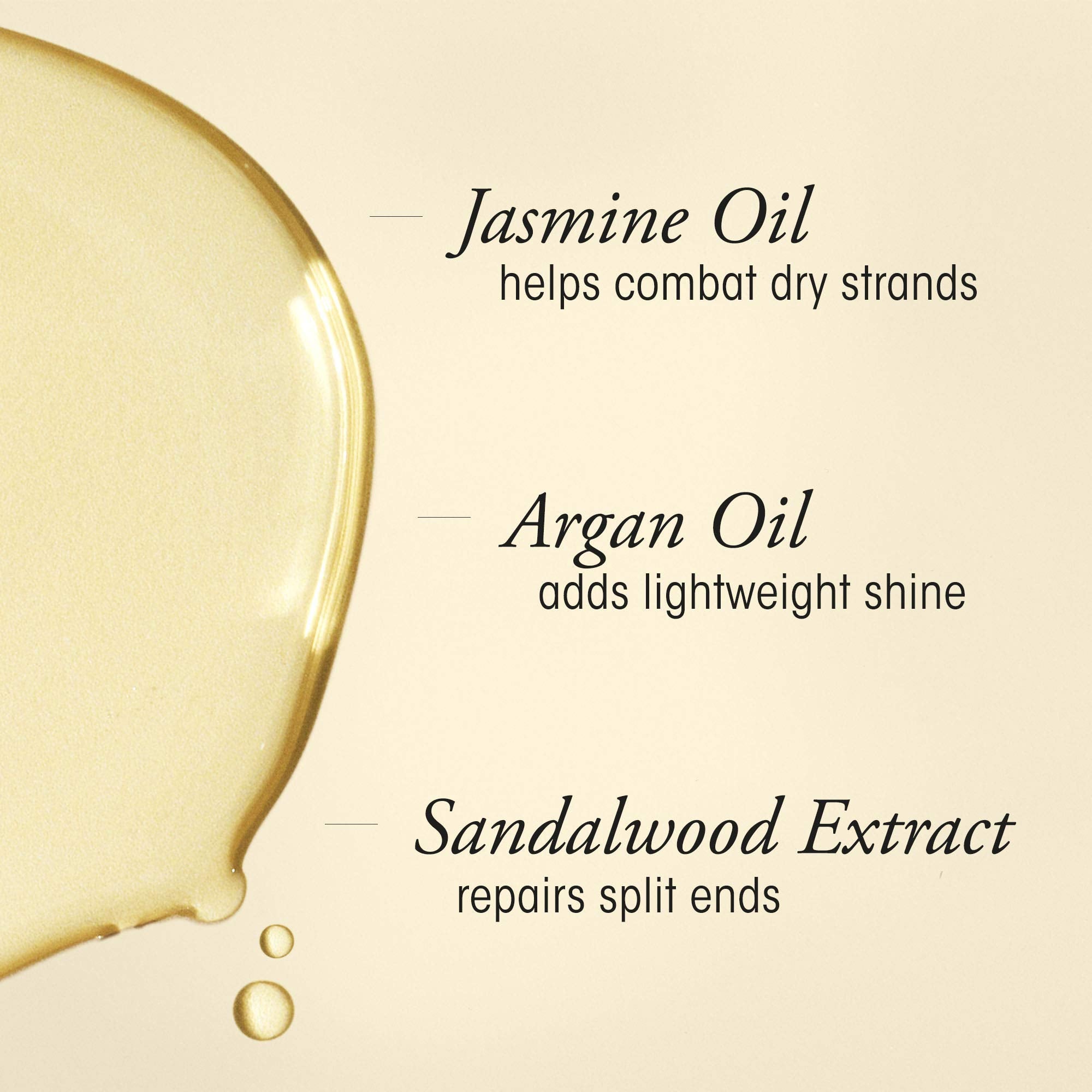 Oribe oil drop on fingers highlighting silky texture and quick absorption benefit