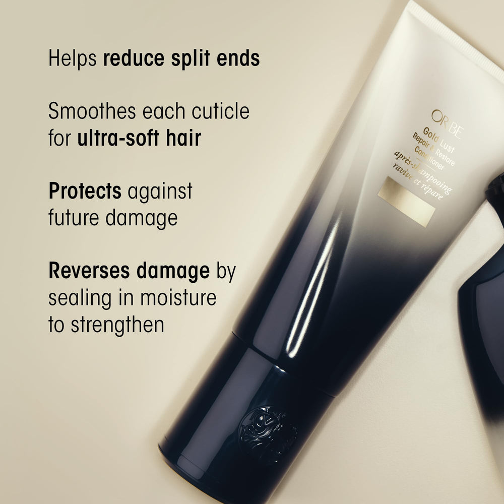 Oribe Gold Lust creamy conditioner texture close-up for rich hydration