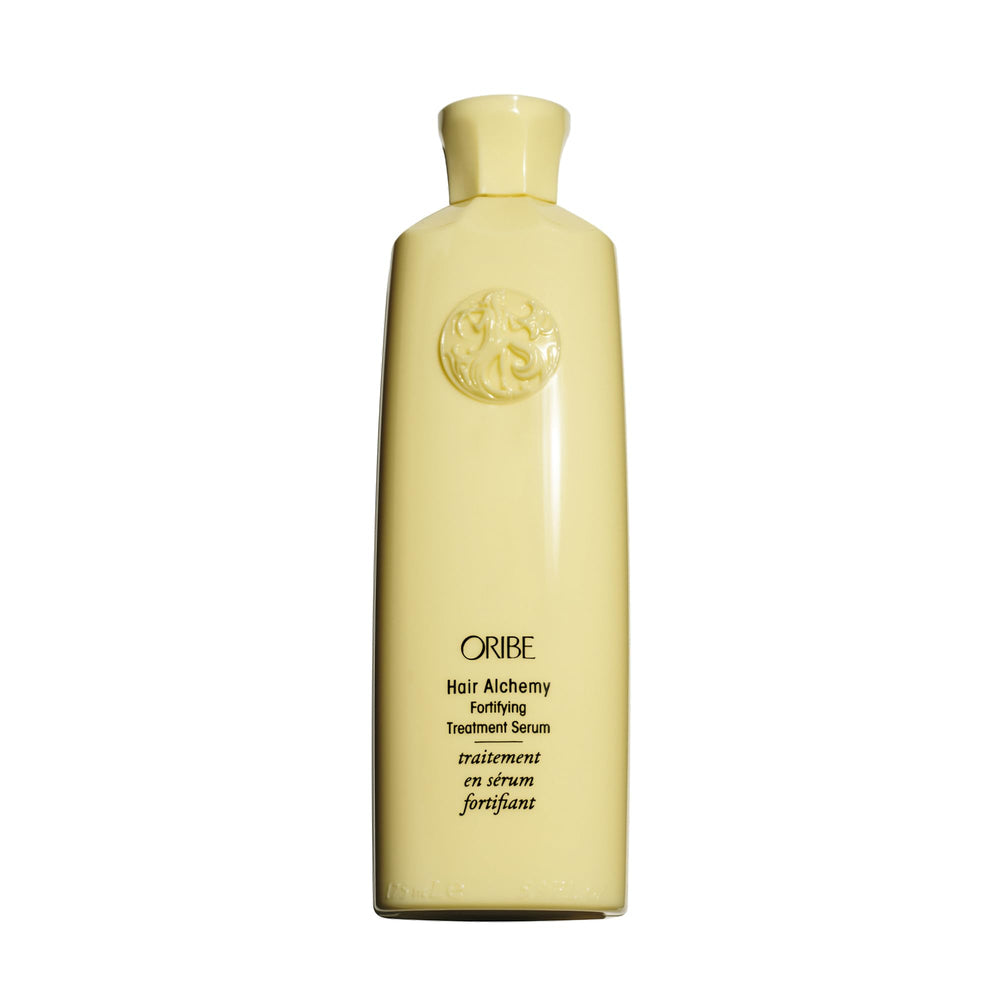 ORIBE front packaging showing the Hair Alchemy Treatment Serum for strength