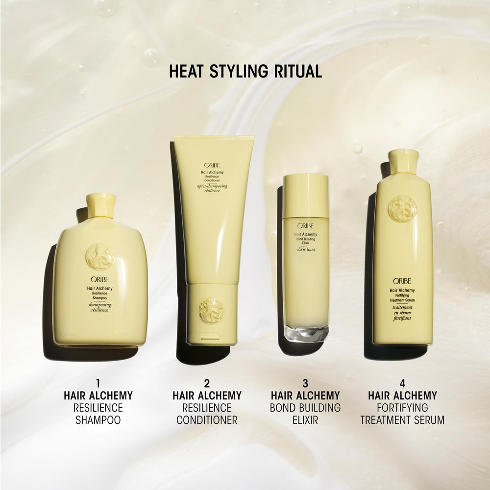 ORIBE used during styling demonstrating heat protection up to 450°F