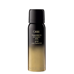 Oribe Impermeable front packaging showing compact travel-friendly 2.2oz bottle and benefit