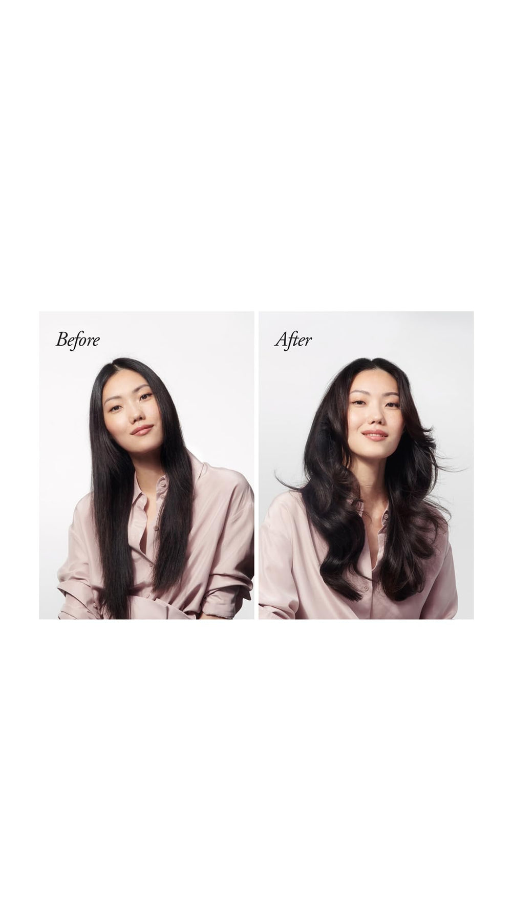 Styled woman with voluminous blowout using Oribe for visible body and long-lasting movement