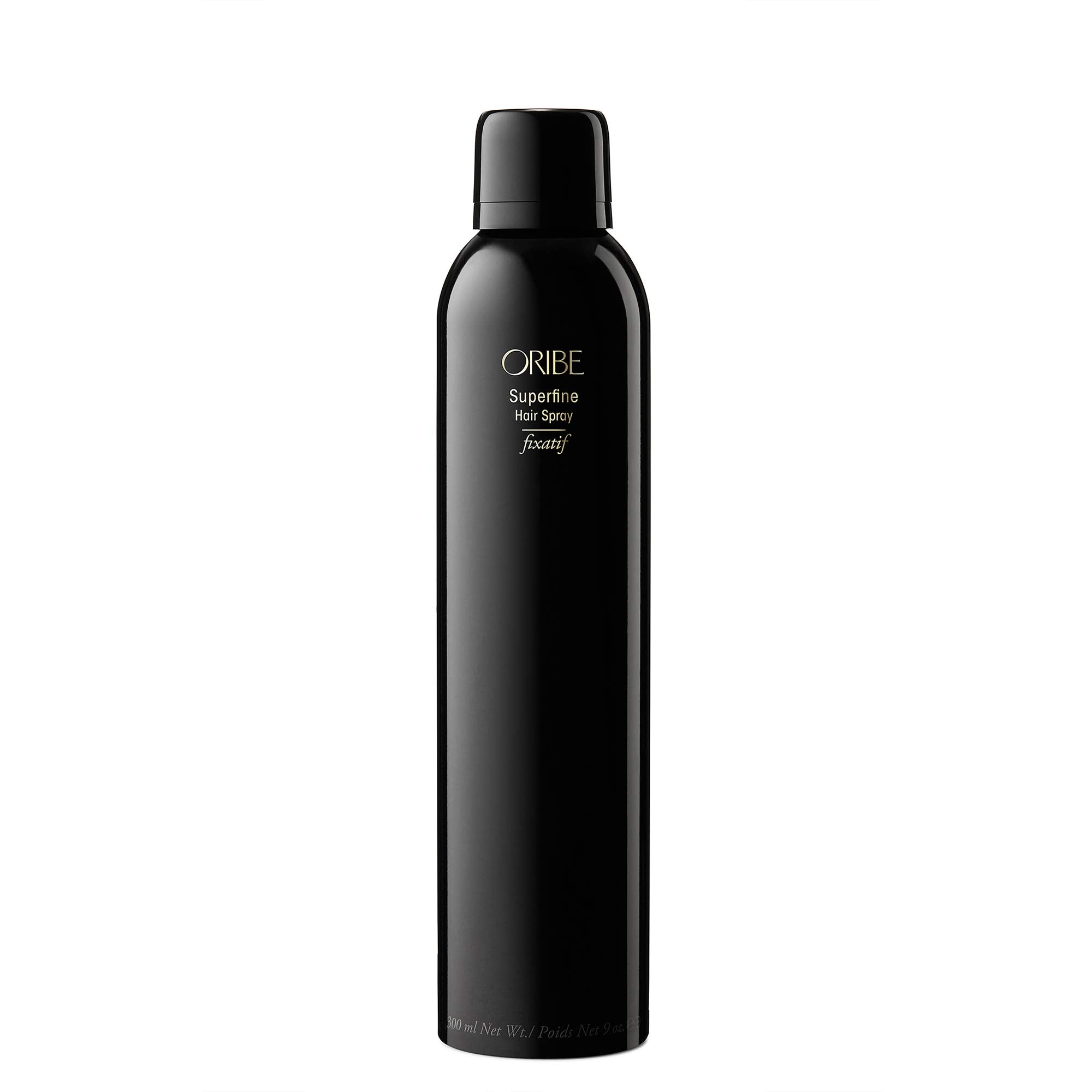 Oribe Superfine front packaging showing elegant can and label benefits
