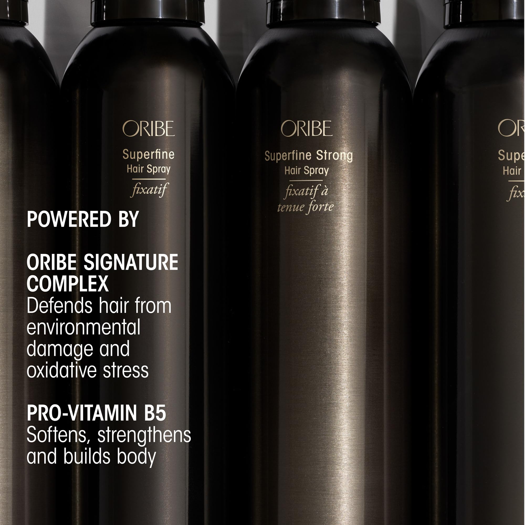 ORIBE product beside key botanical extracts highlighting conditioning and antioxidant benefit