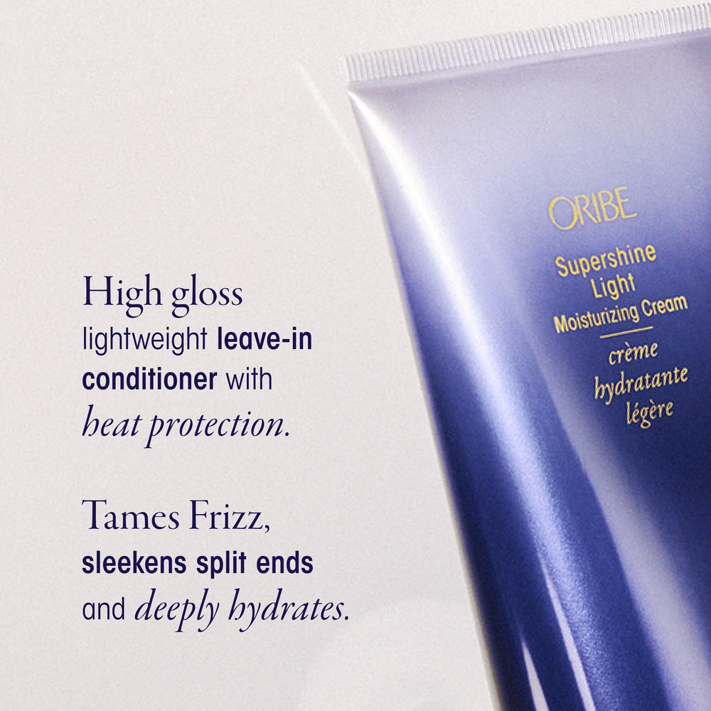 Oribe label close-up highlighting product name and benefits for clarity