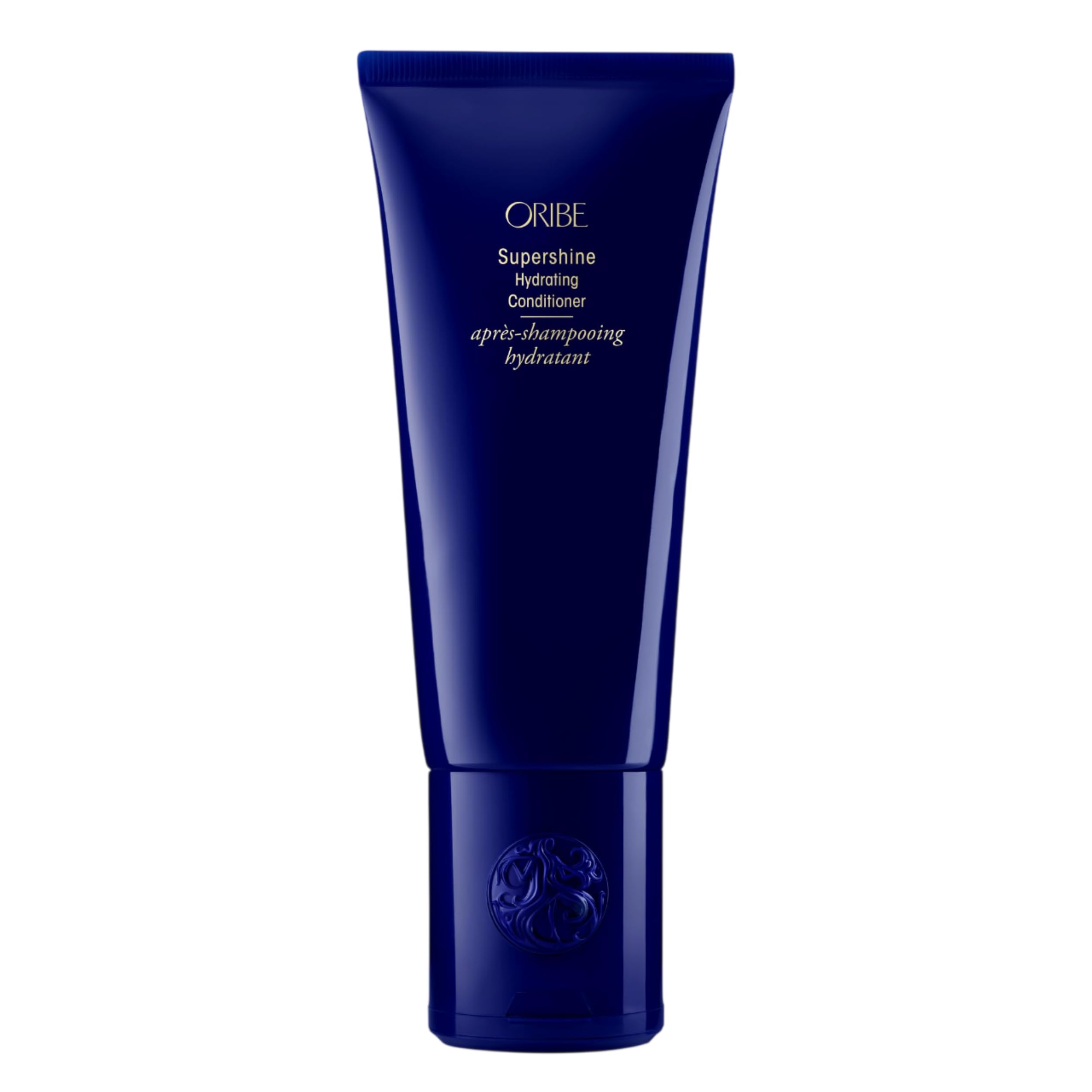 ORIBE front packaging showing bottle and glossy finish benefit
