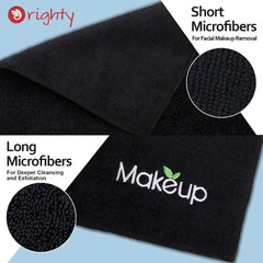 Orighty folded towel next to ruler showing 13x13 inch size for full-face coverage