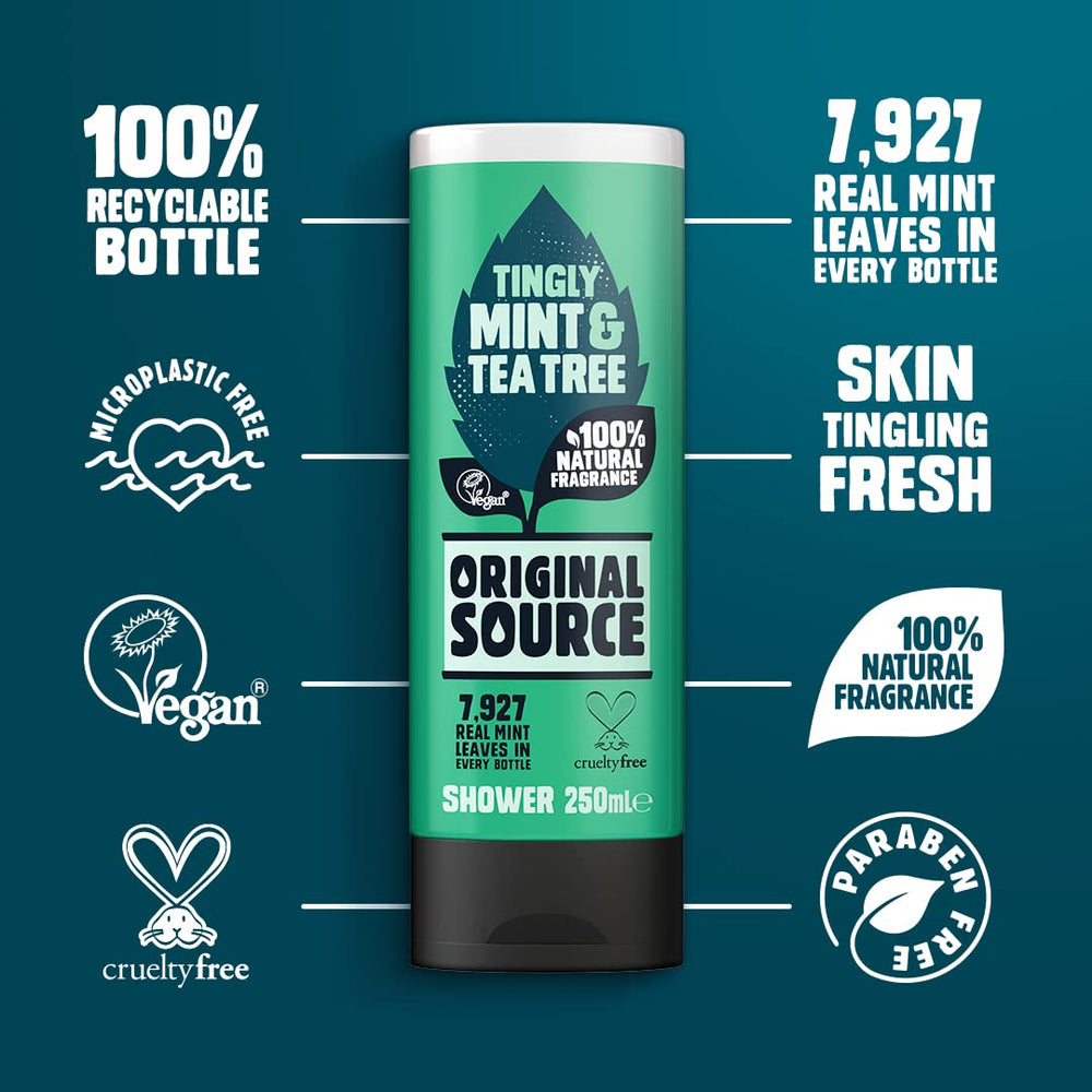 ORIGINAL SOURCE pack of six 250ml bottles offering value and long-lasting supply