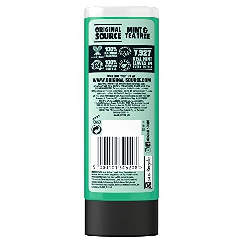 ORIGINAL SOURCE pouring shower gel into hand to show easy dispensing and foam