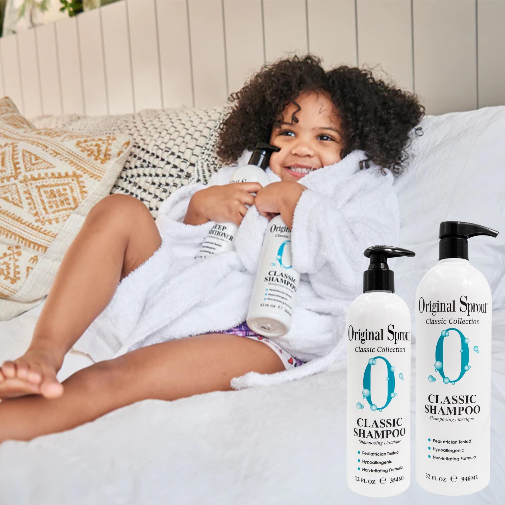 Original Sprout bottle on shower shelf showing everyday family-friendly benefit