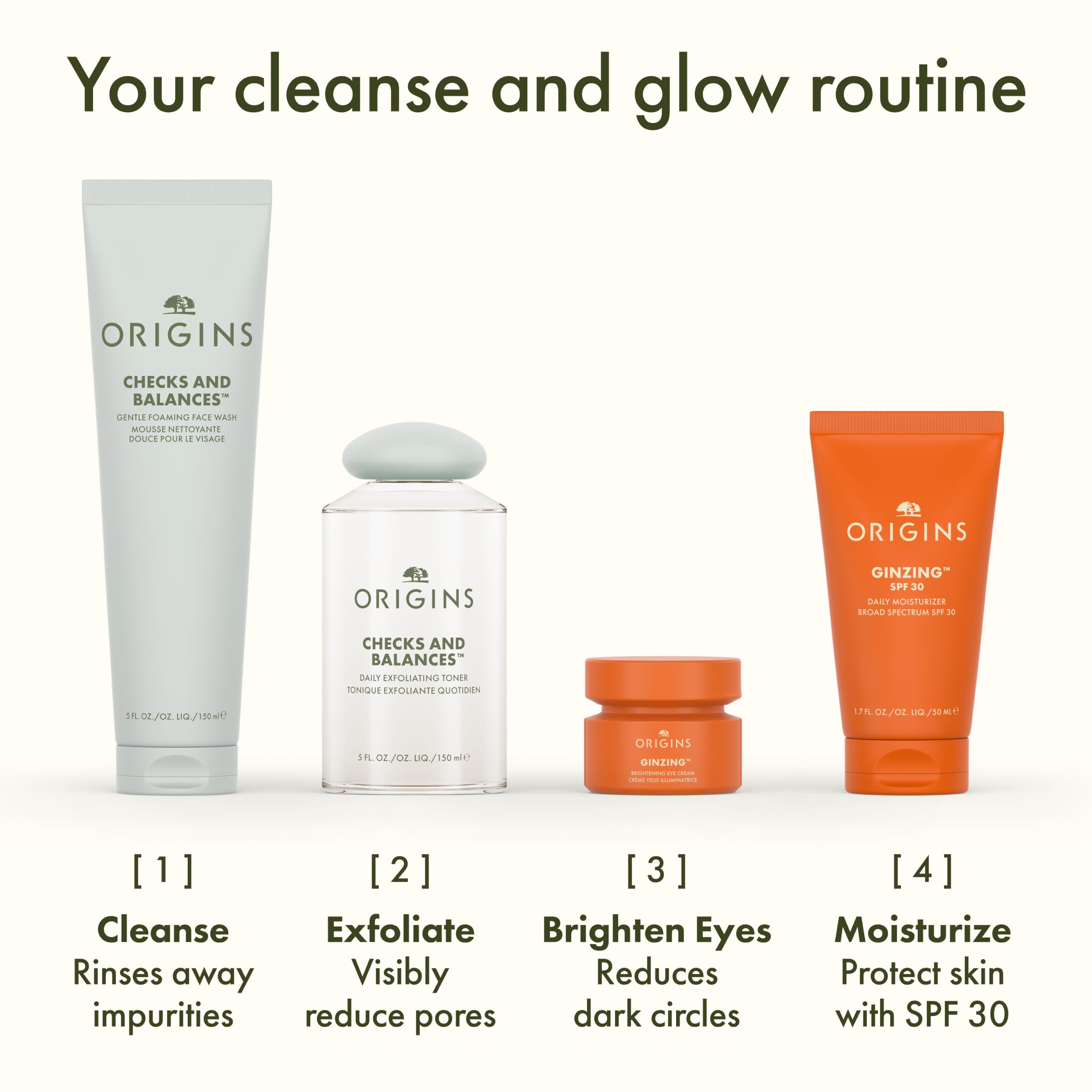 Origins man and woman using cleanser demonstrating suitability for all skin types