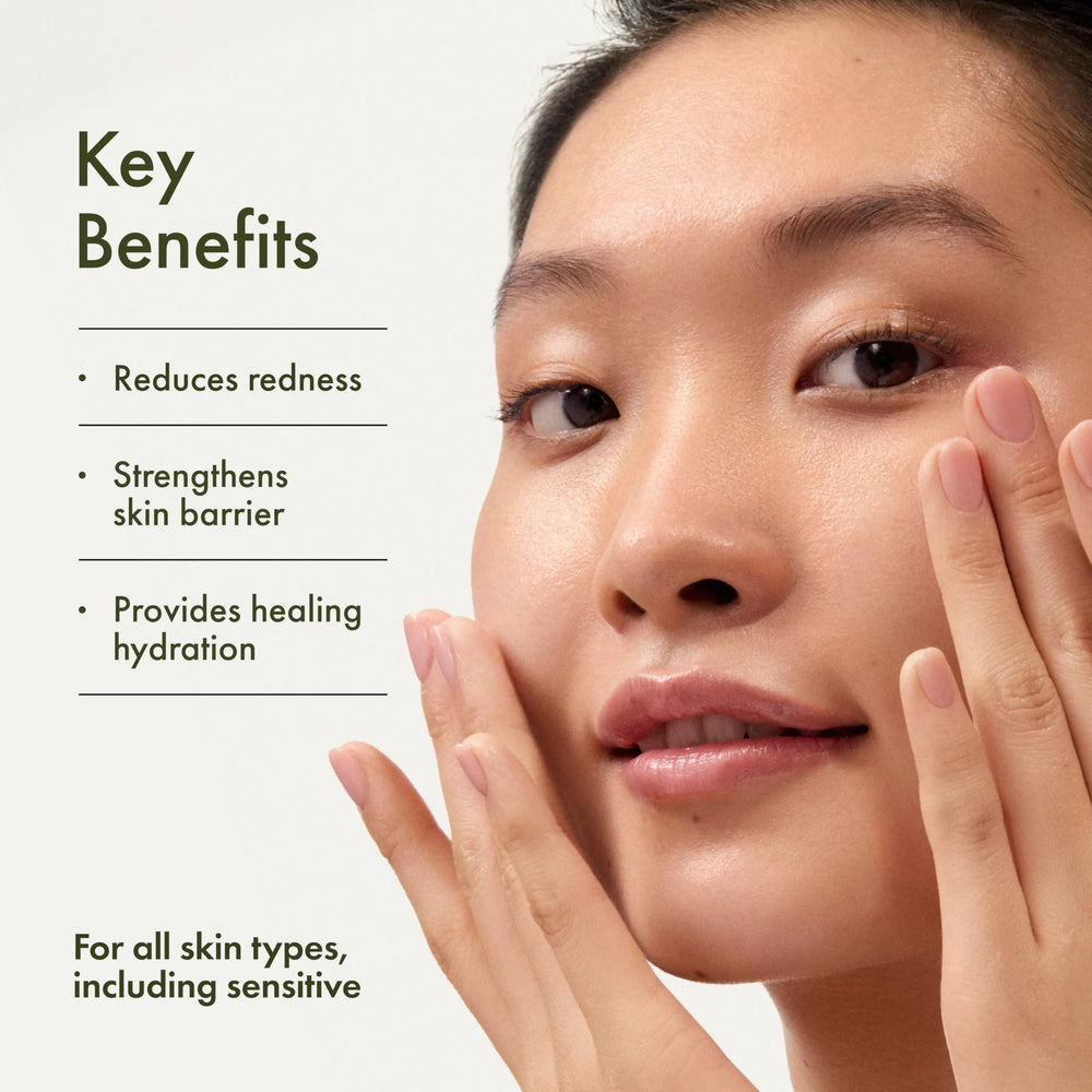 Origins Mega-Mushroom bottle in hand demonstrating size and travel-friendly benefit