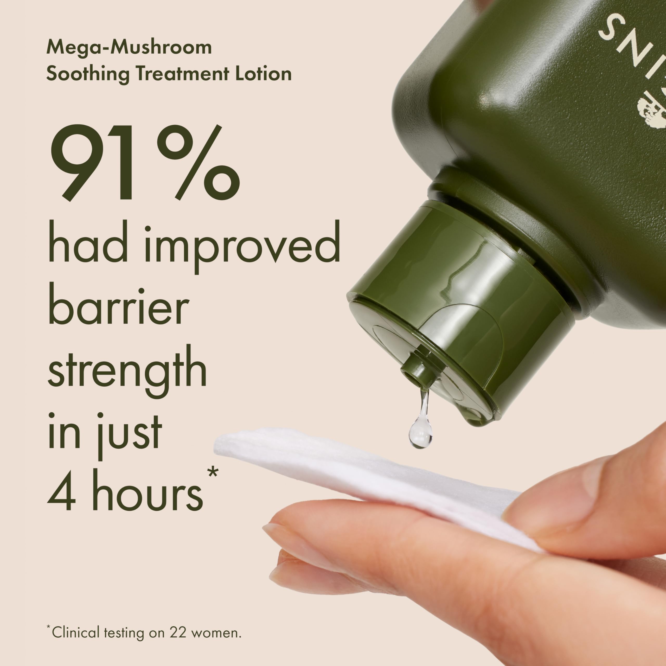 Origins Mega-Mushroom soothing treatment lotion bottle showing calming hydration