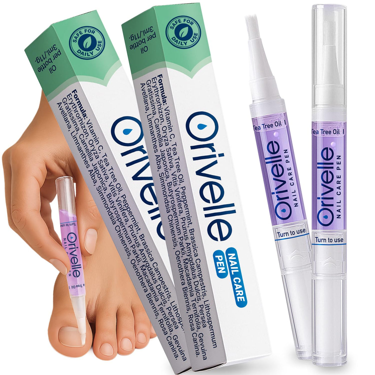 Orivelle front packaging showing two pens and brand for easy selection
