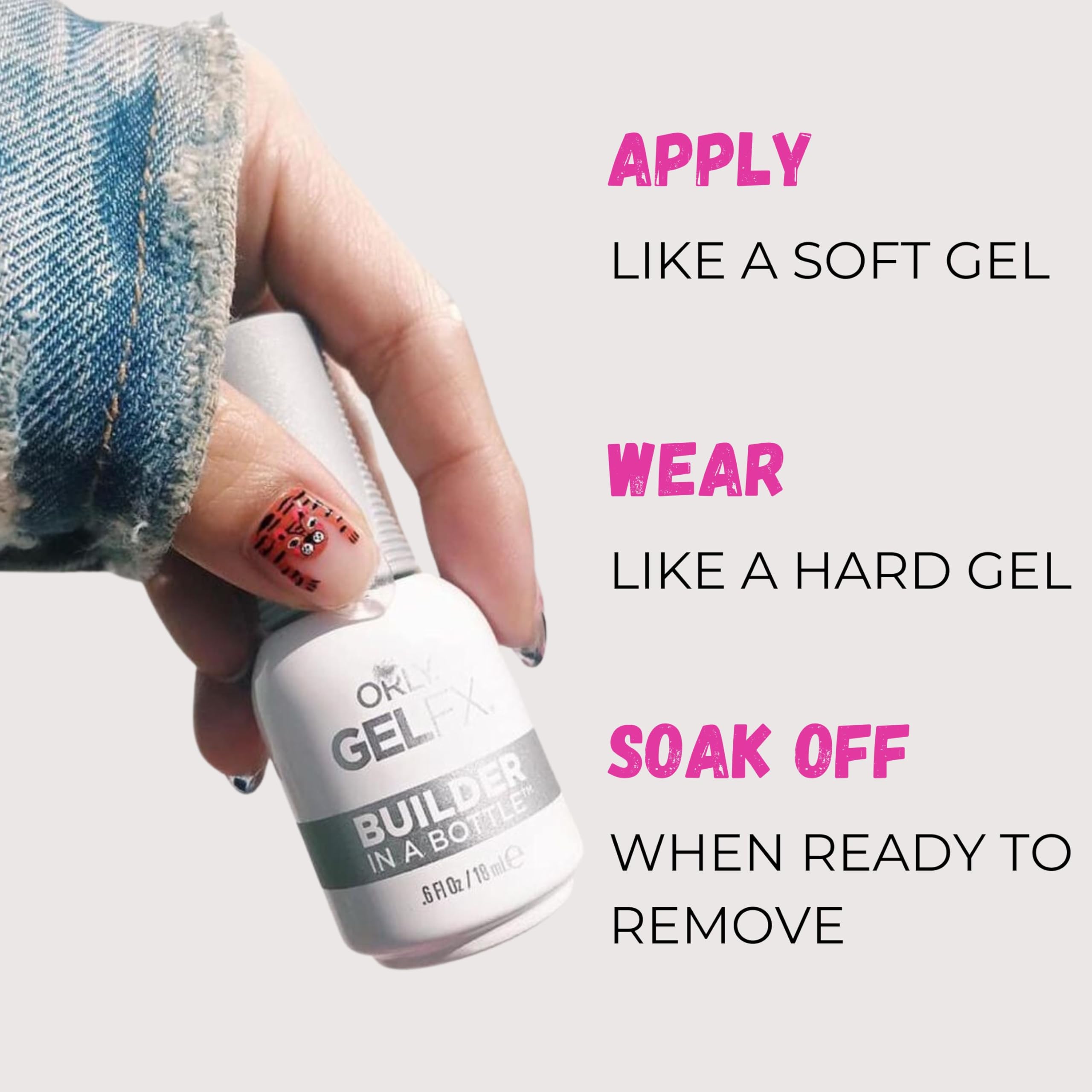 Orly Builder in a Bottle soak-off removal with acetone for gentle lifting