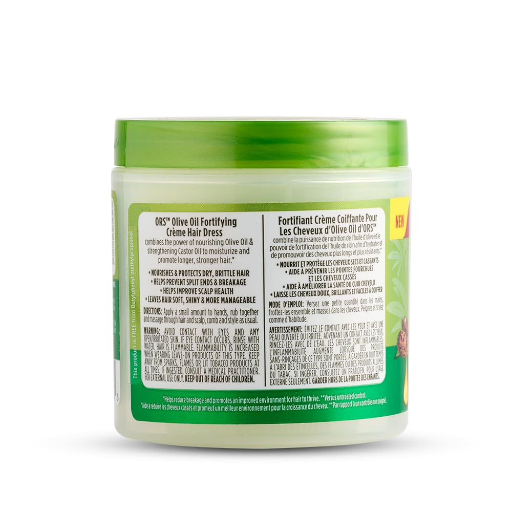 ORS olive oil cream before and after hair comparison showing improved shine and softness