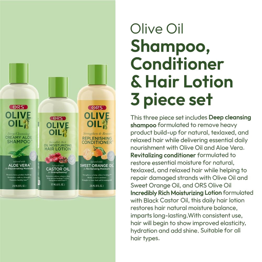 ORS replenishing conditioner pouring texture showing deep hydration benefit