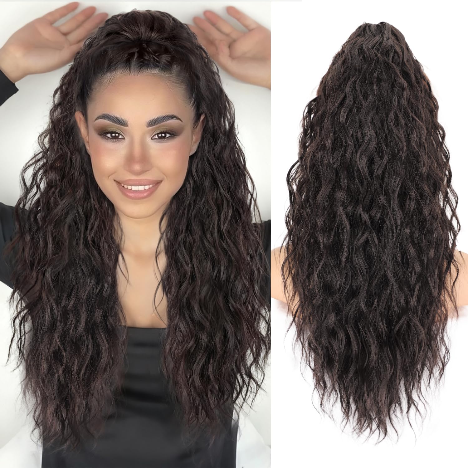 ORSUNCER front packaging showing ponytail hairpiece and quick attach benefits