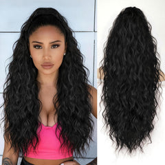 ORSUNCER front view curly ponytail showing full volume and natural look