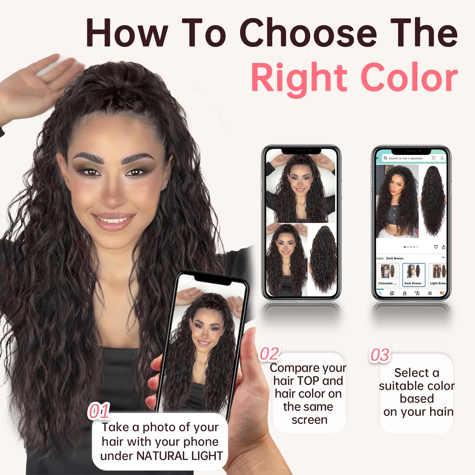 ORSUNCER ponytail styled with evening outfit showing polished, camera-ready look