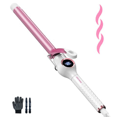 ORYNNE front view curling iron showing compact design and barrel benefit