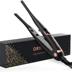 ORYNNE small flat iron front view showing compact design and precise tip for control
