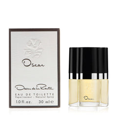 Oscar de la Renta front bottle image showing elegant packaging and easy-carry size