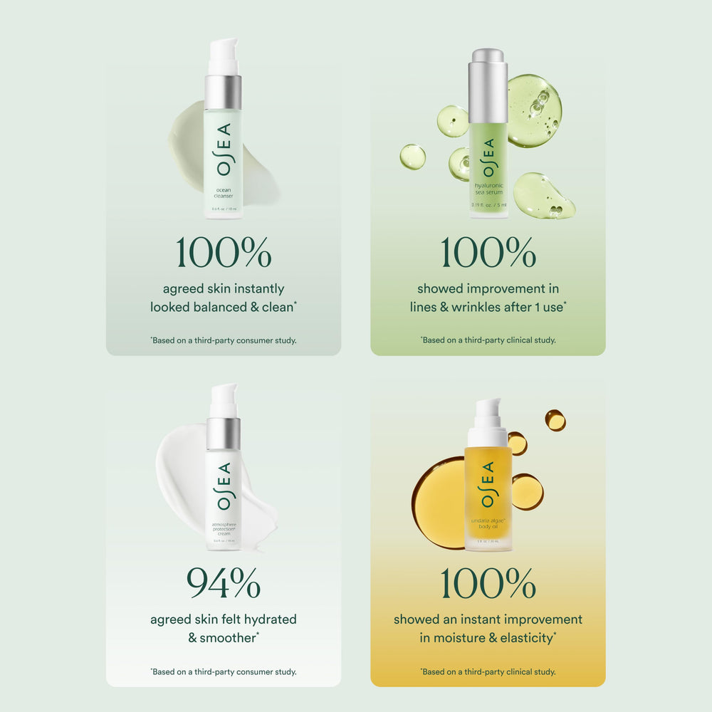 OSEA Atmosphere Protection Cream texture swirl demonstrating lightweight moisture