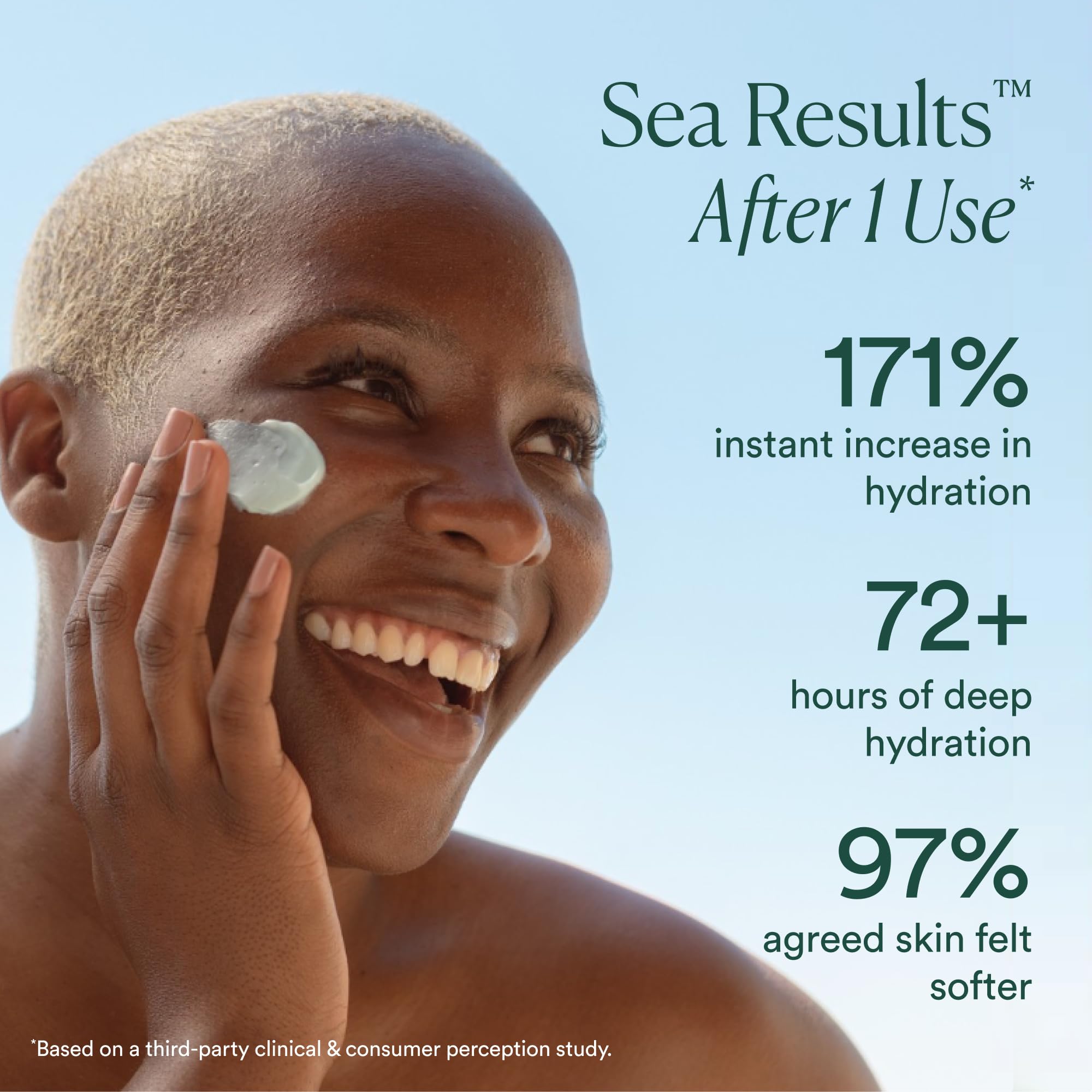 OSEA Seabiotic application on hand demonstrating fast absorption benefit