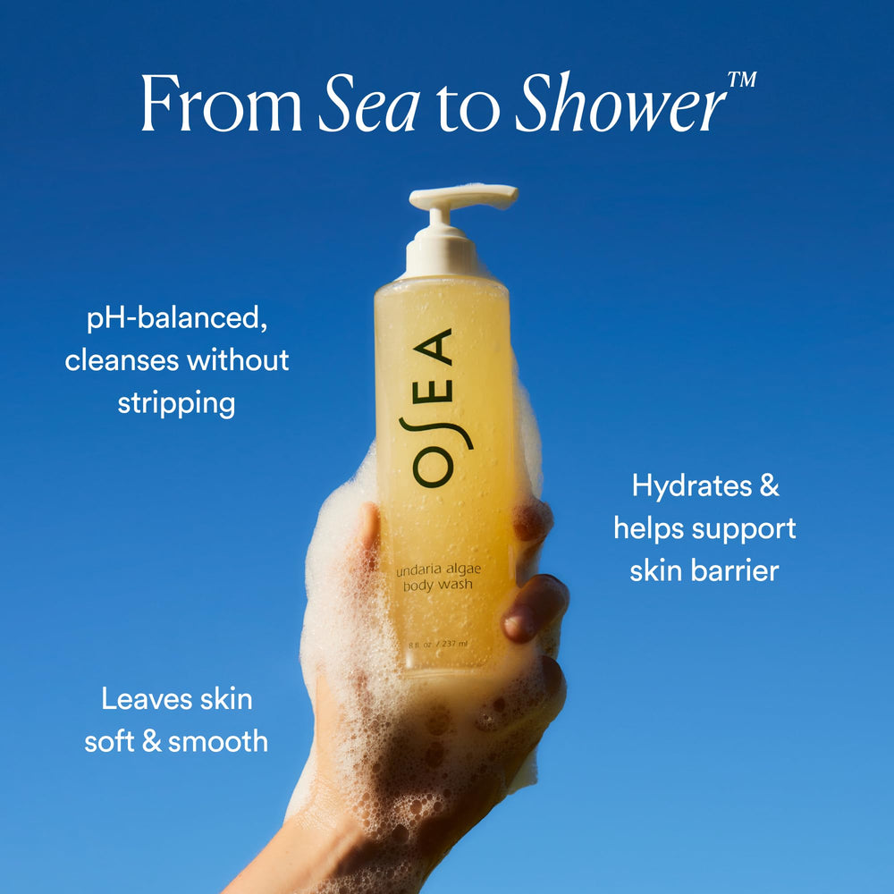 OSEA pump close-up demonstrating easy dispensing and controlled use