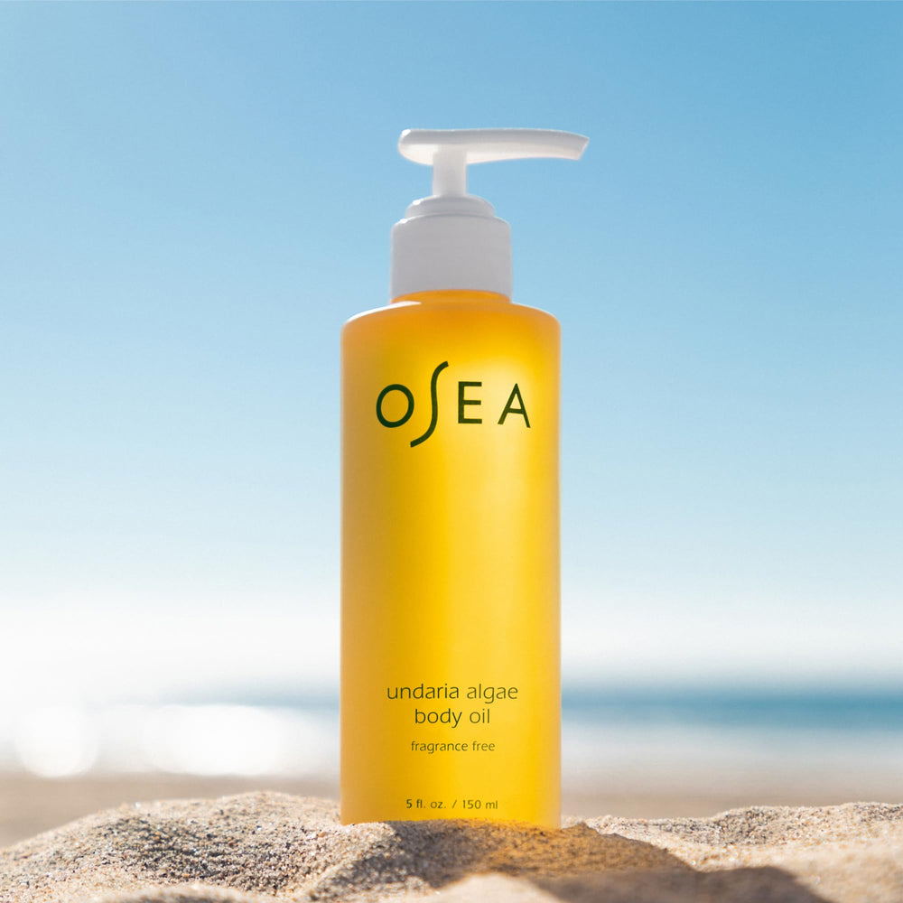 OSEA oil pouring to show silky texture and quick absorption benefit