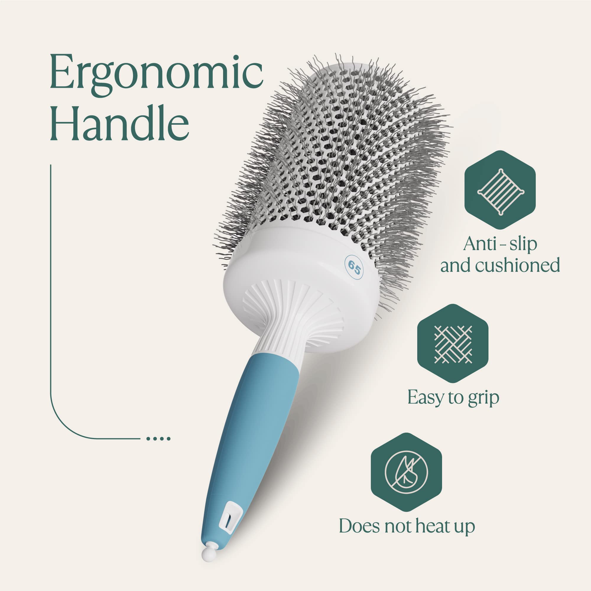 Osensia brush in use while blow-drying creating volume and salon finish